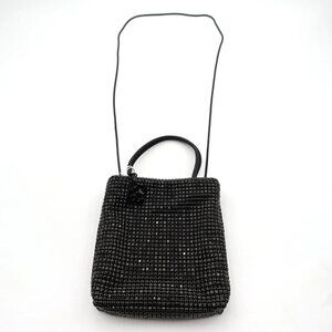 NEW Tory Burch Women's Night Owl Crystal Embellished Mini Tote Black